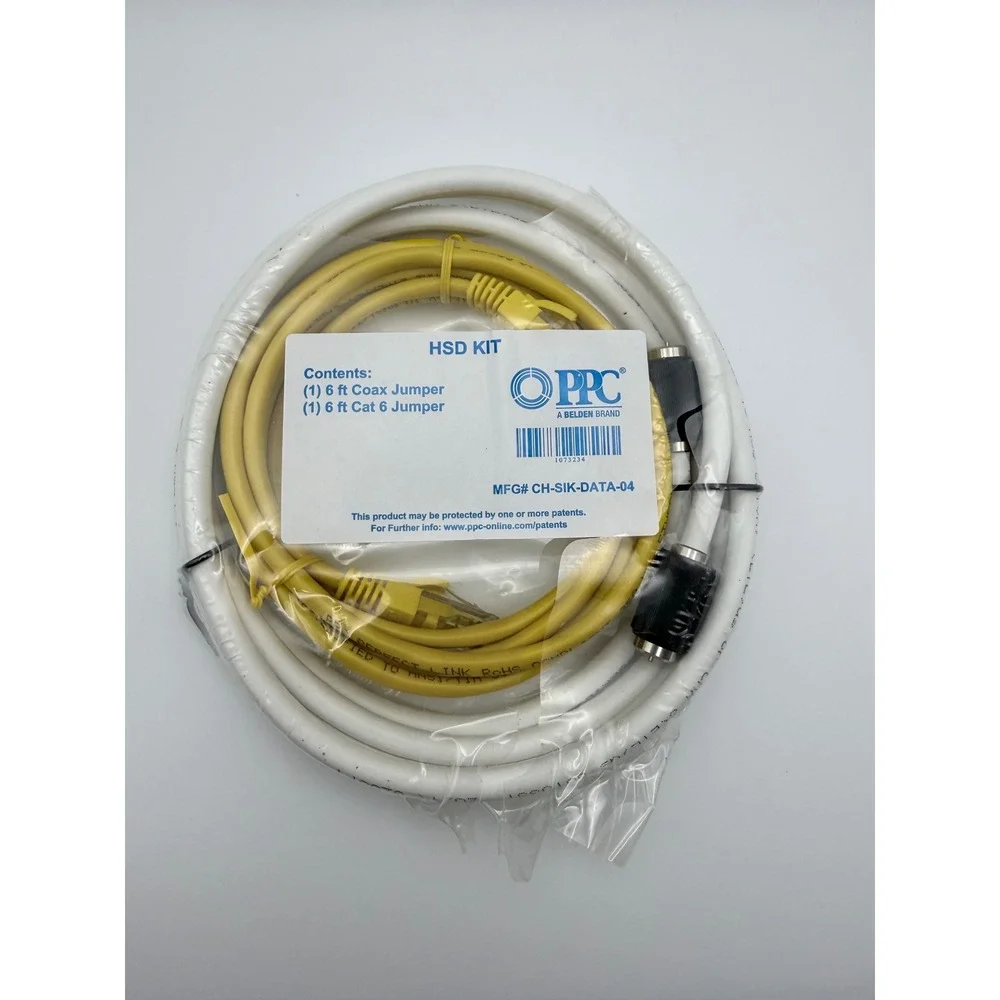PPC Belden HSD KIT CH-SIK-DATA-04 6ft Coax Jumper & 6ft Cat 6 Ethernet Cable NEW